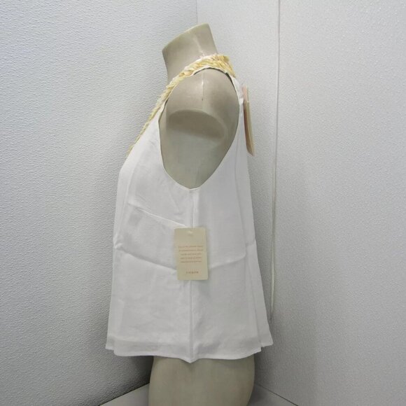 NEW CIEBON Women's Size M Top V-Neck Tank Cream - Picture 2 of 9